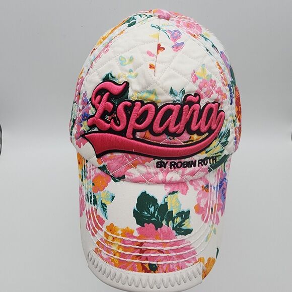 Robin Ruth Espana Quilted Hat Cap Allover Floral Embroidered Snapback Adjustable - Picture 5 of 10
